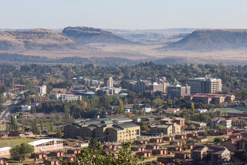 La vue de Maseru, capitale du Lesotho, depuis la Colline du Parlement.  Crédit : REL Afrique.  élections