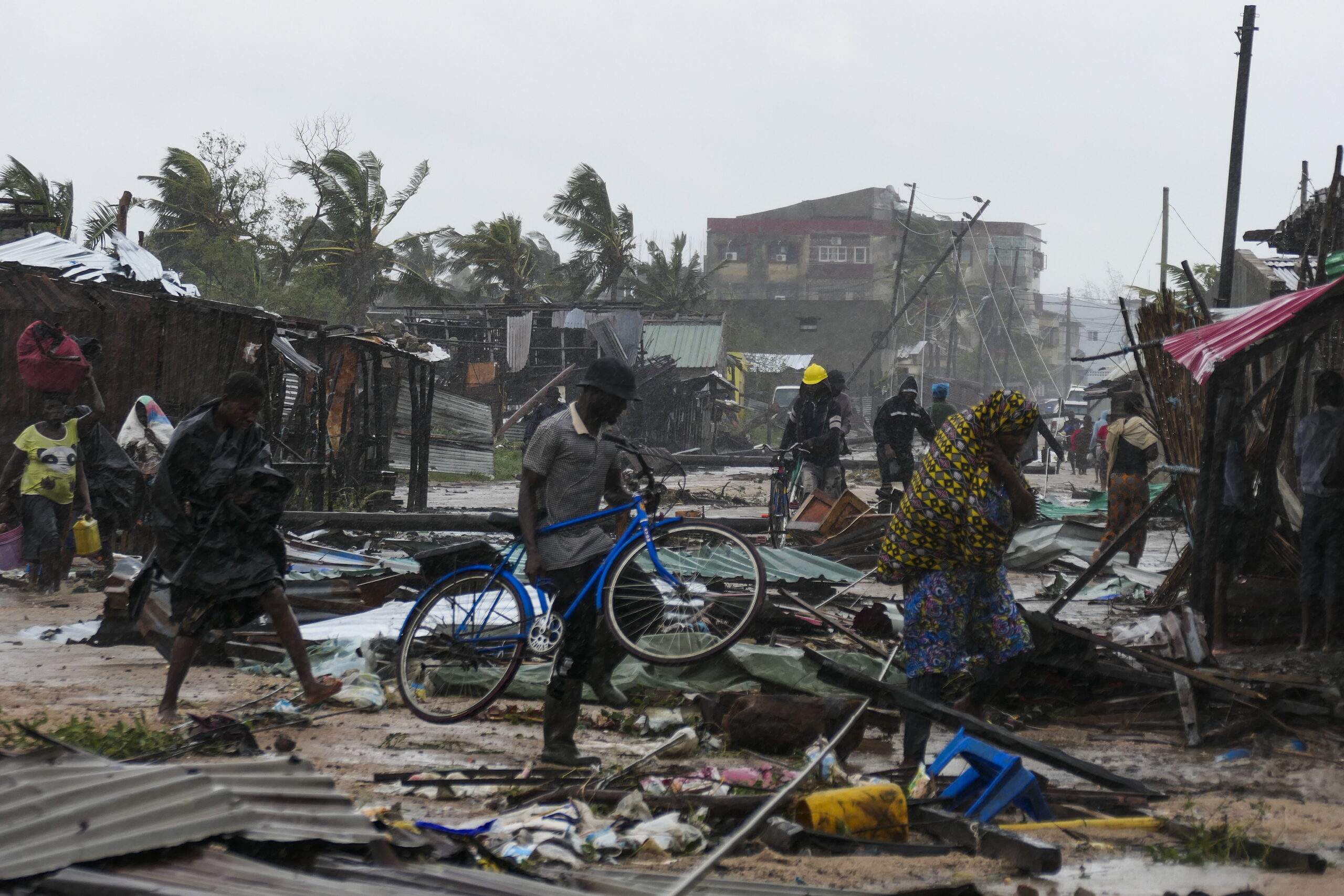 Un quartier rasé par Freddy à Quelimane, au Mozambique.
