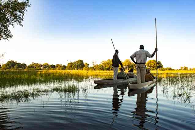 Mokoros sur le delta de l'okavango