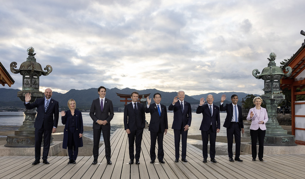 Les dirigeants des pays du G7 au sommet en 2023. L’Afrique et le changement climatique seront-ils à l’ordre du jour en 2024 ?  Crédit : Simon Dawson / No 10 Downing Street.