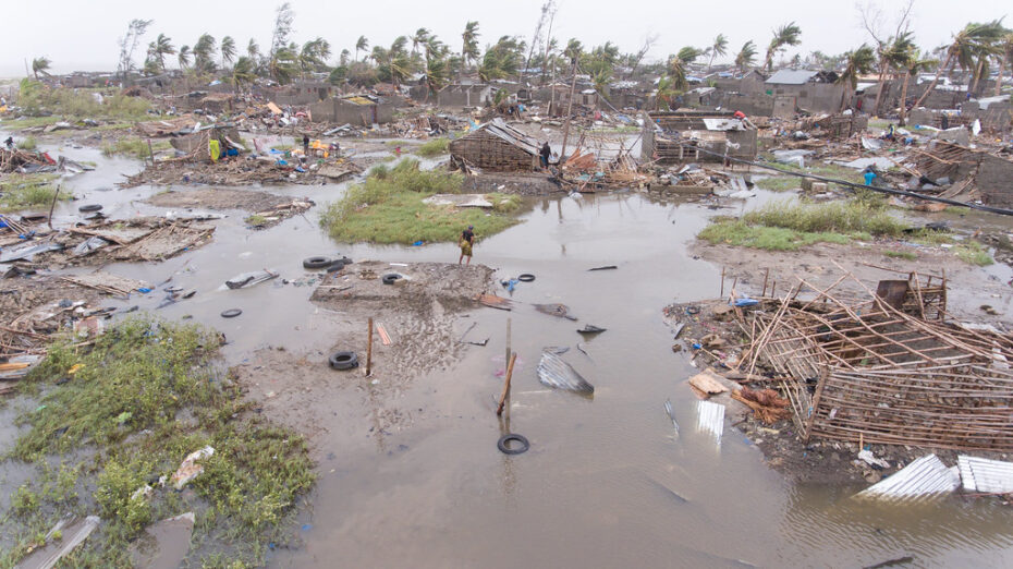 Les conséquences du cyclone Idai au Mozambique en 2019. Crédit : Denis Onyodi/IFRC/DRK/Climate Centre.