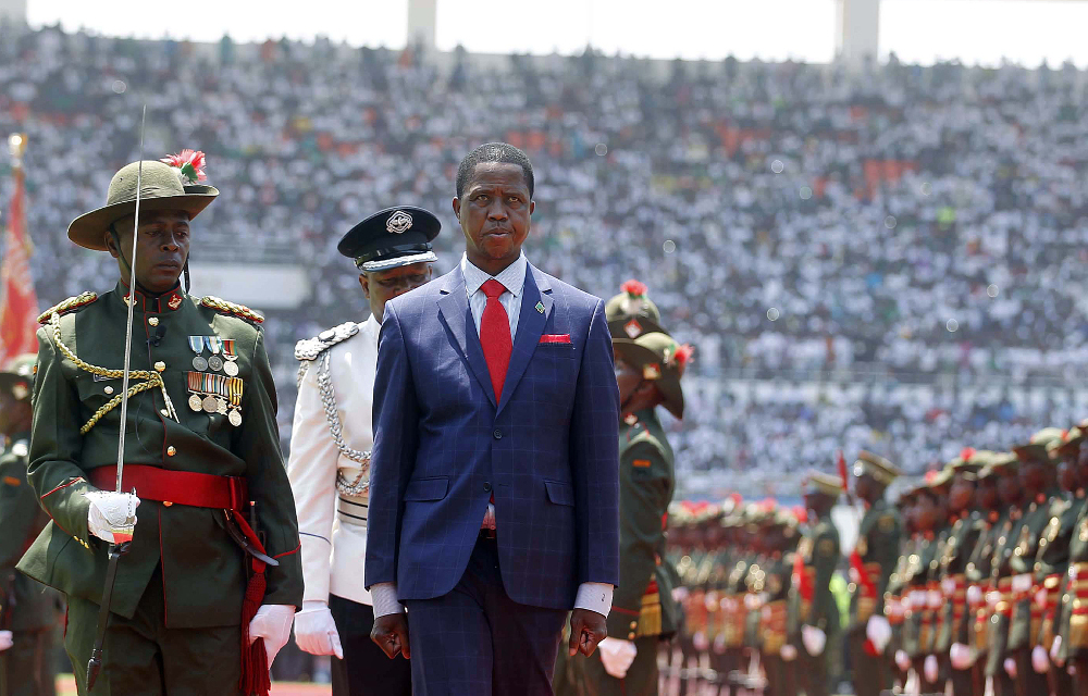 President Edgar Lungu during his inauguration.