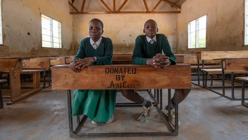 Bureaux de classe offerts par Asilia, Muganza, Tanzanie.